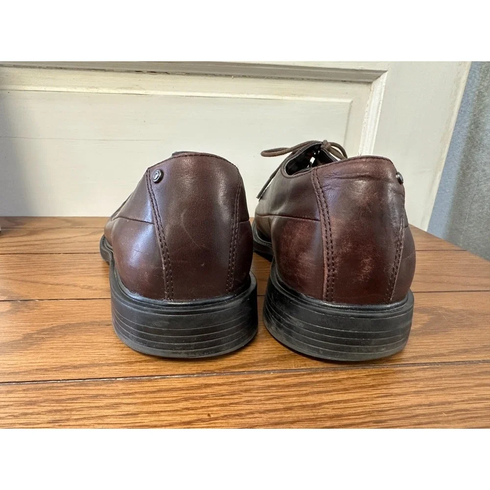 Rockport Shoes‎ Mens Size 9M Brown Leather K70881 Lace Up Square Toe Dressy